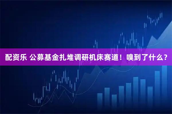 配资乐 公募基金扎堆调研机床赛道！嗅到了什么？